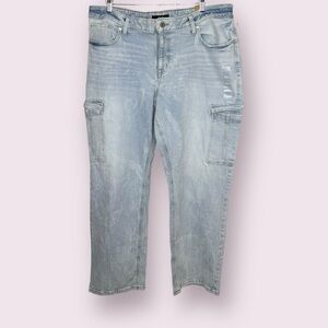 Edgely Relaxed Boyfriend Straight Mid-Rise Original Fit  Cargo Jeans NWT